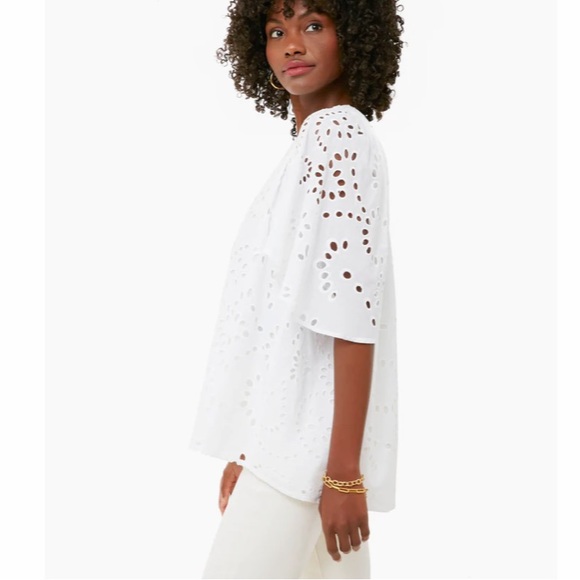 White Eyelet Finley Flutter Sleeve Top
TUCKERNUCK - Picture 4 of 11